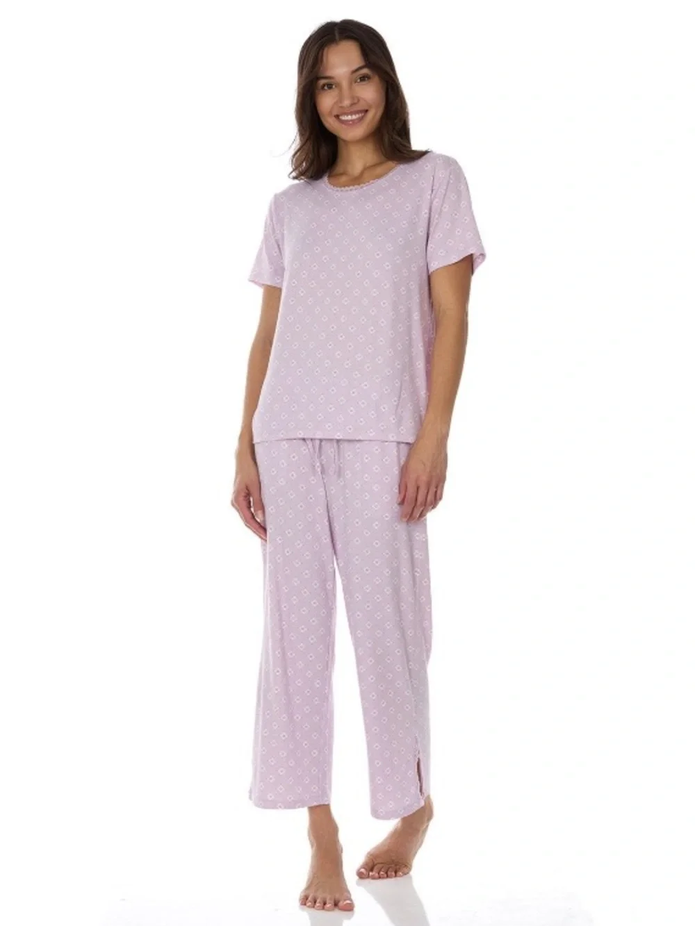 Flora Nikrooz Lavender Two Piece Capri Pajama Set